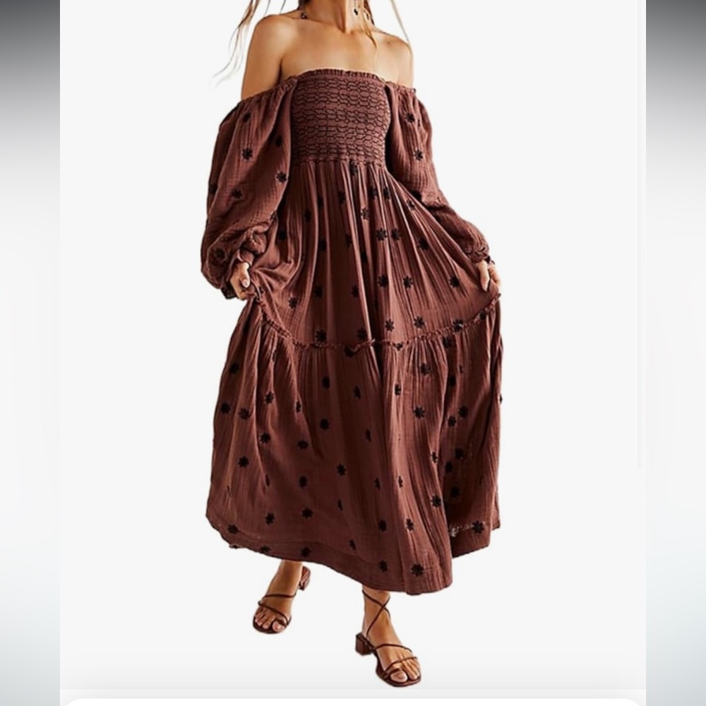 Creaion | Boho Embroidered Fee People Dupe Dress | Size M